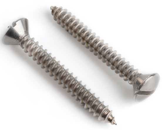 2.9 X 6.5 SLOT RAISED CSK TAP SCREW DIN 7973C A2 ST/ST