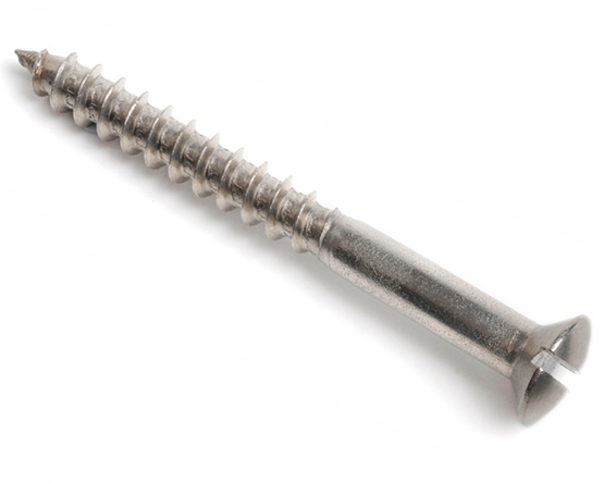 3.5 X 45 SLOT RAISED CSK WOODSCREW DIN 95 A4 ST/ST