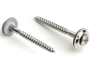 4.5 X 25 POZI RAISED WOODSCREW 15MM SEALING WASHER A2 ST/ST