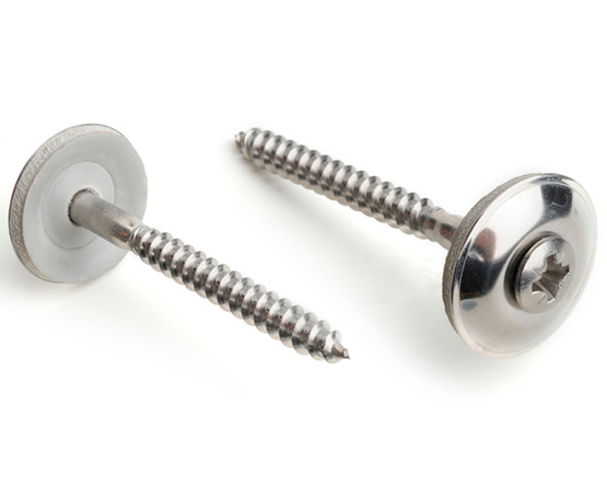 4.5 X 20 POZI RAISED WOODSCREW 20MM SEALING WASHER A2 ST/ST