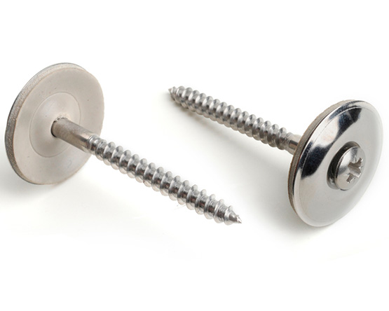 4.5 X 25 POZI RAISED WOODSCREW 25MM SEALING WASHER A2 ST/ST