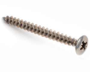 5.0 X 50/50 POZI RAISED CSK CHIPBOARD SCREW A2 ST/ST