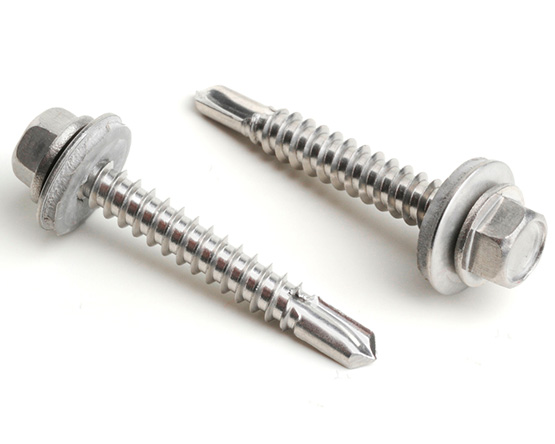 5.5 X 22 HEX SELF DRILL DIN 7504K (16mm Sealing Washer) A2