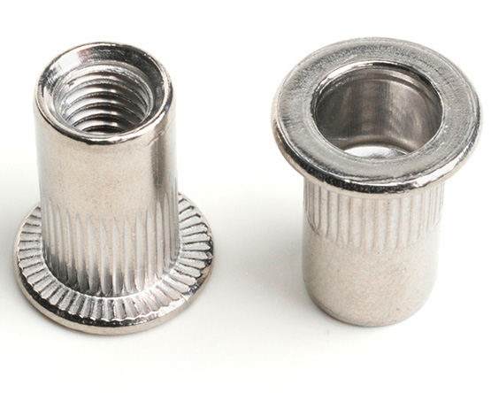 M5 X 12 FLAT HEAD KNURLED INSERT NUT (Grip=0.3-3.0) A2