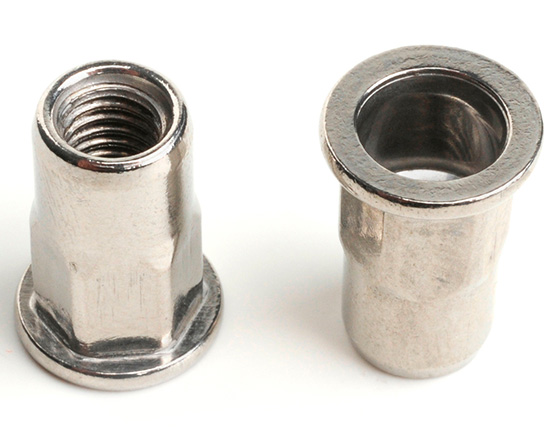 M3 X 9 FLAT HEAD HALF HEX INSERT NUT (Grip=0.3-1.8) A2