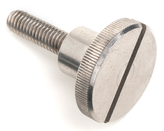 M4 X 6 KNURLED THUMB SCREW WITH SLOT DIN 465 A1 ST/ST