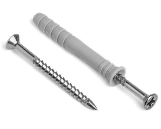 6.0 X 40 POZI COUNTERSUNK HAMMERFIX SCREW + RAWLPLUG A2
